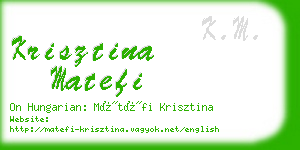 krisztina matefi business card